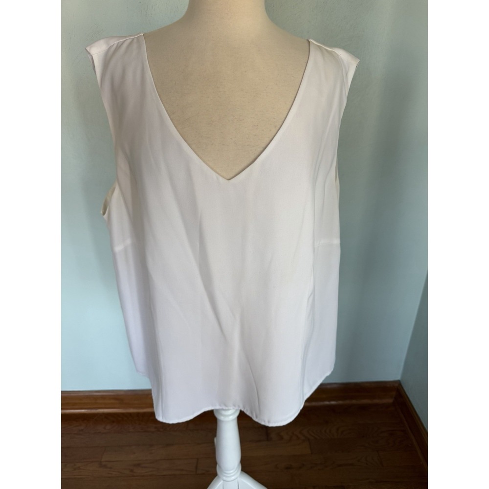 Dana Kay Wedding‎ White Sleeveless Elegant Old Money Blouse Top Sz L